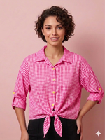 Cargar imagen en el visor de la galería, Blusa Vichy Nudo
