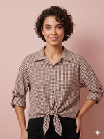 Cargar imagen en el visor de la galería, Blusa Vichy Nudo
