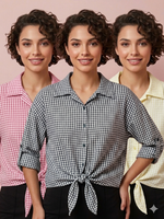 Cargar imagen en el visor de la galería, Blusa Vichy Nudo
