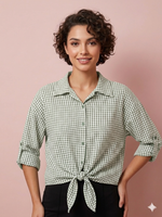 Cargar imagen en el visor de la galería, Blusa Vichy Nudo
